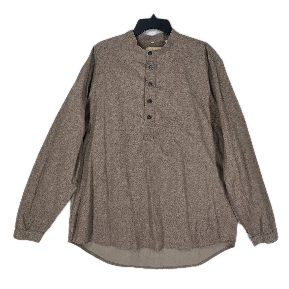 Scully Shirt Henley Pullover Mens XL Brown Paisley Abstract Geometric Western LS